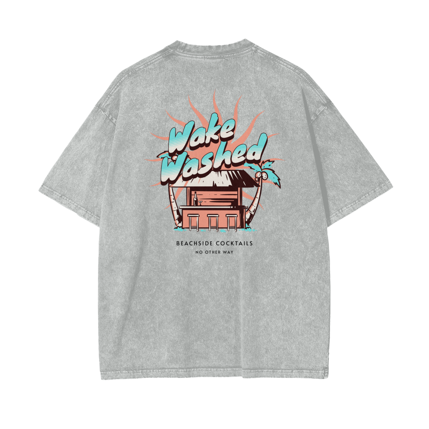 Oversize Wake Snow Washed Beach Bar TEE